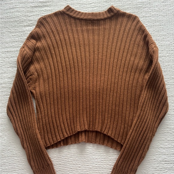 American Eagle Outfitters Sweaters - American Eagle Outfitters Ribbed Cropped Turtleneck Sweater - Brown